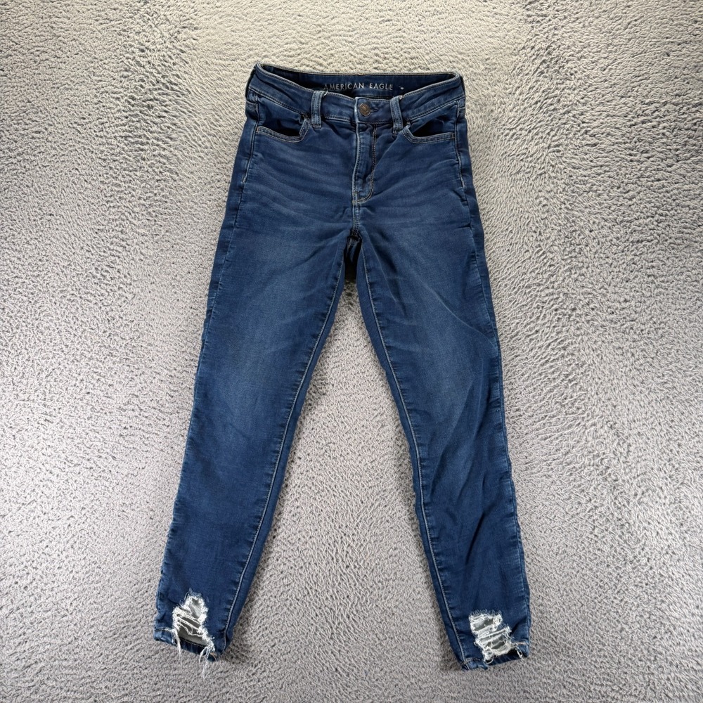 American Eagle Outfitters Next Level Jeans Womens 4 Blue Cotton Denim Jegging